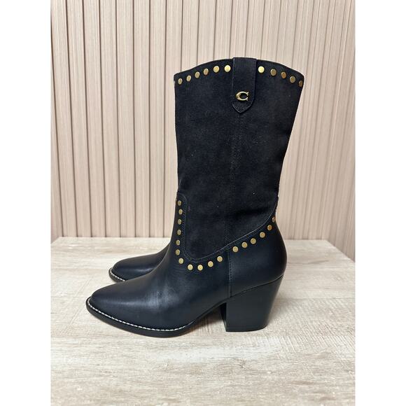 Coach Pheobe Leather Suede Bootie Sz 5 Brand New - Picture 11 of 13